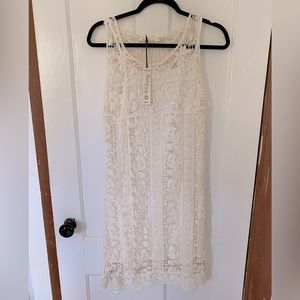 NWT! Crochet white tank dress